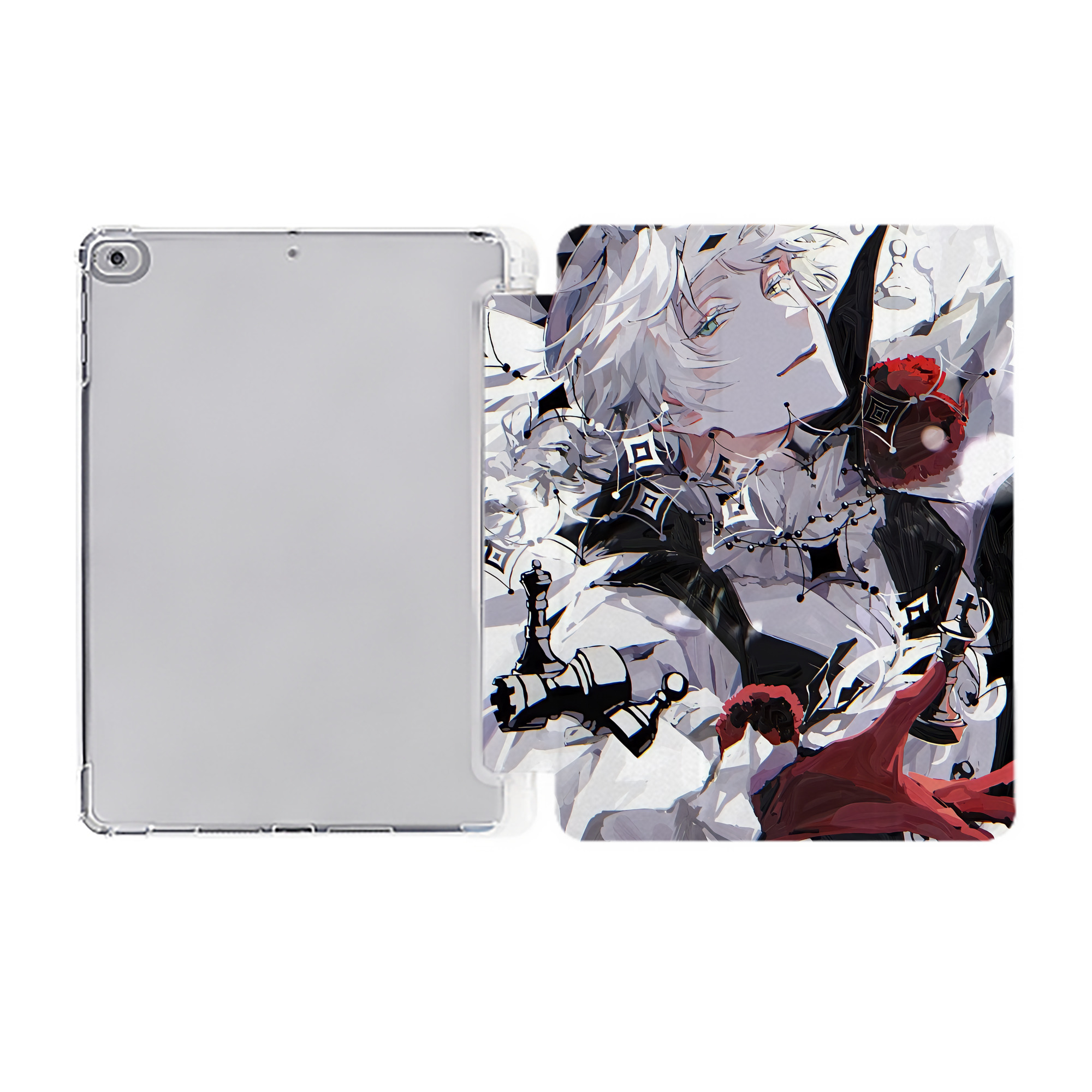 （画像用） 文豪ストレイドッグス Bungo Stray Dogs IPad ケース ペン収納付き 三つ折りスタンド PUレザー×シリコン 対応機種9.5/10.5/10.9インチ